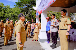 Sekda Abustan Pimpin Gerak Jalan Di Barisan Para Kadis Barru