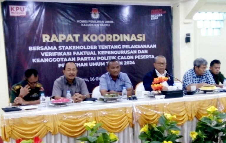 Kesbangpol Barru Wakili Bupati  Hadiri Rakor Verifikasi Faktual Parpol