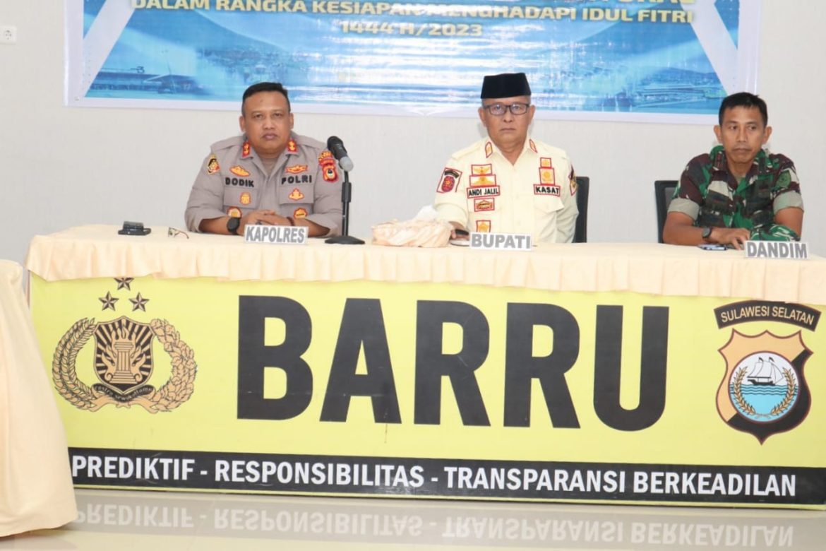 Secara Virtual Kapolres Barru Ikuti Rakor Lintas Sektoral Persiapan Idul Fitri 2023