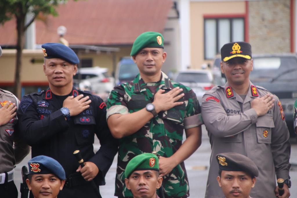 Perkuat Sinergitas, Polres, Kodim dan Brimob Bone Gelar Apel Gabungan