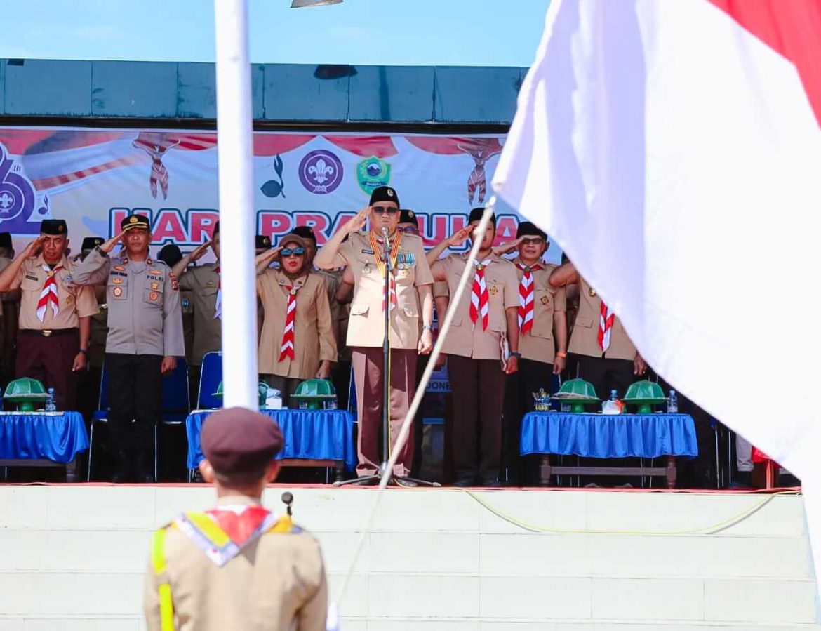 Upacara Hari Pramuka Tingkat Kab.Barru ke-62, Bupati Barru Jadi Pembina Upacara