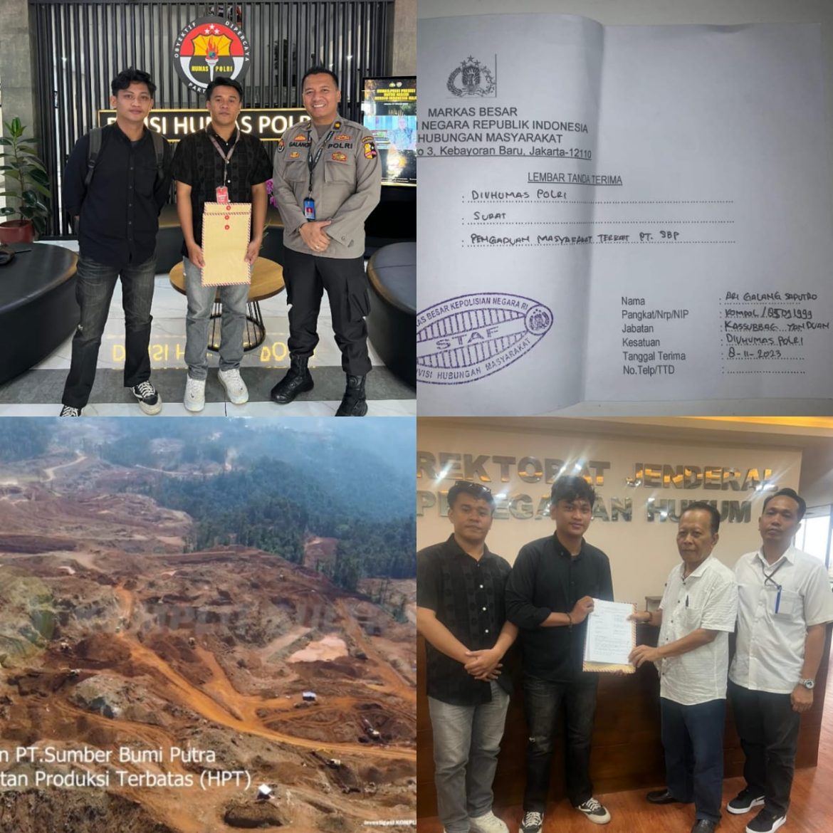 Mandek Di Wilayah. Komplit Sultra Teruskan Aduan dan Bukti dugaan Perambahan Kawasan Hutan PT. SBP Di Mabes Polri Hingga KLHK RI