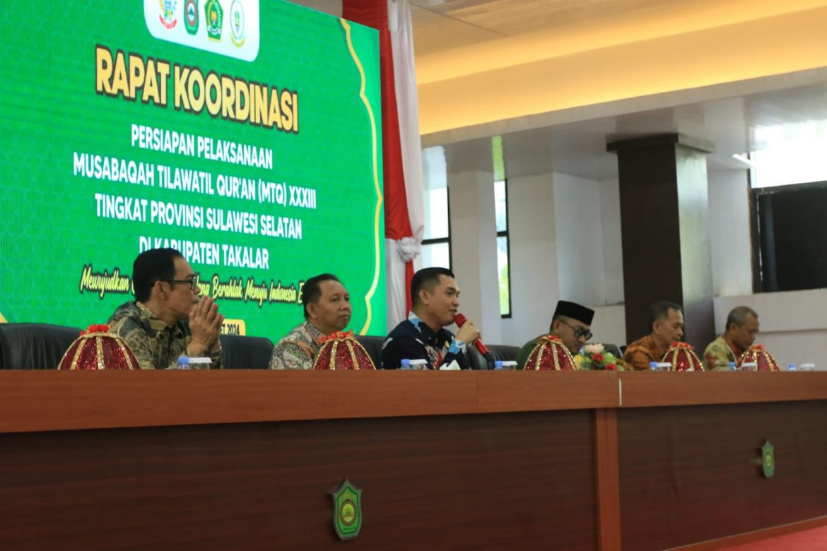 Sekda Takalar Wakili Pj. Bupati Pimpin Rapat Koordinasi Kab/Kota Tentang Persiapan Pelaksanaan MTQ XXXIII Tk. Prov. Sulawesi Selatan