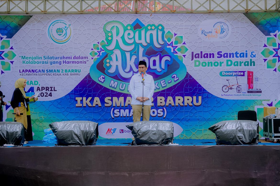 Bupati Barru Hadiri Reuni Akbar dan Mubes Ke – 2 IKA SMAN 2 BARRU