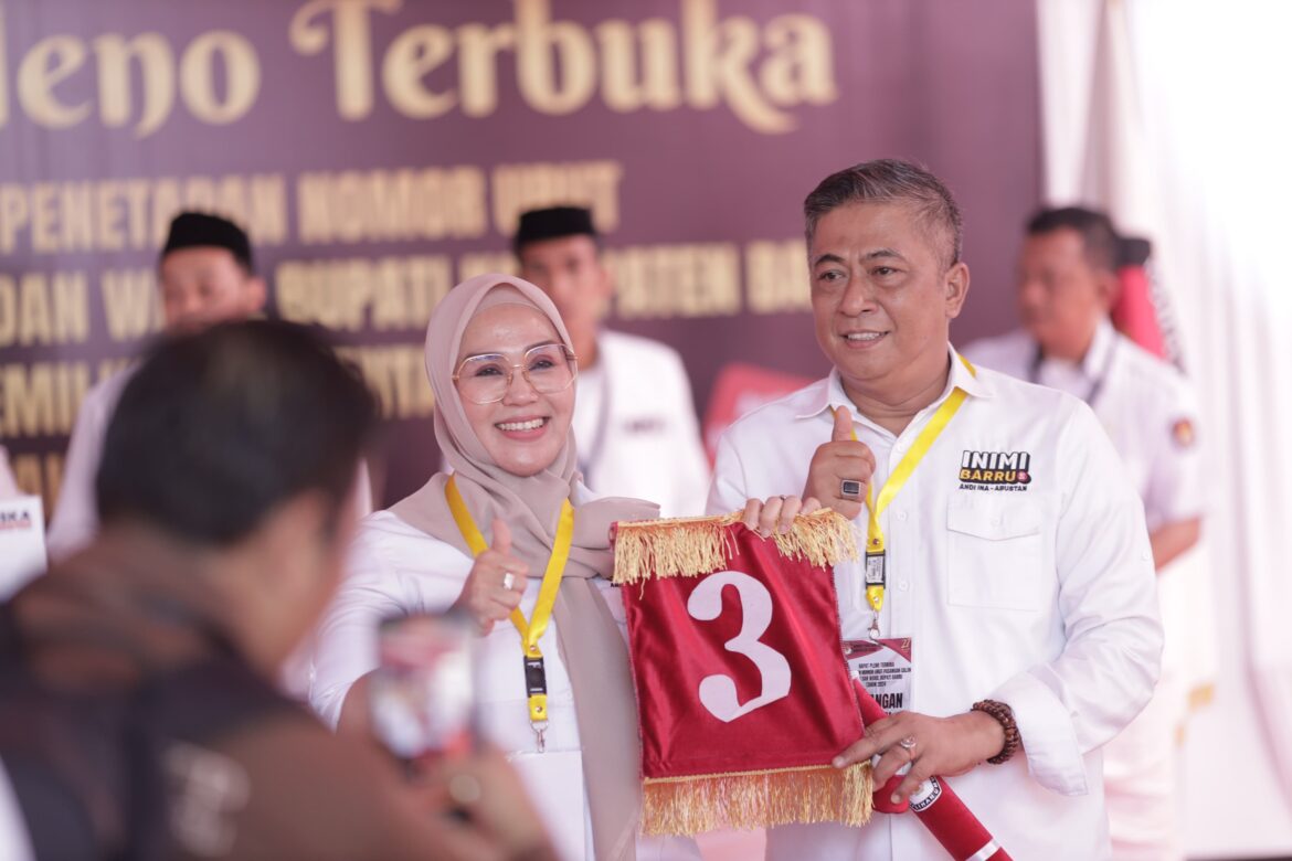 Pasangan Calon Bupati dan Wakil Bupati Barru Ina-Abustan Resmi Nomor Urut 3