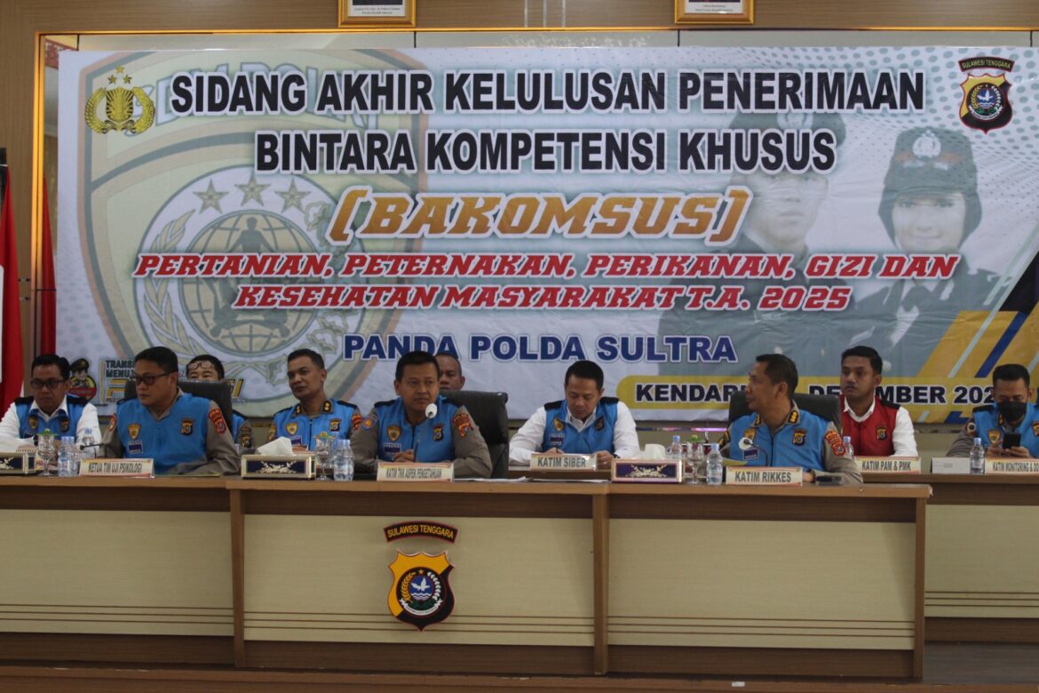 *21 Peserta Lulus Sidang Akhir Penerimaan Bakomsus Polri T.A 2025 di Polda Sultra*