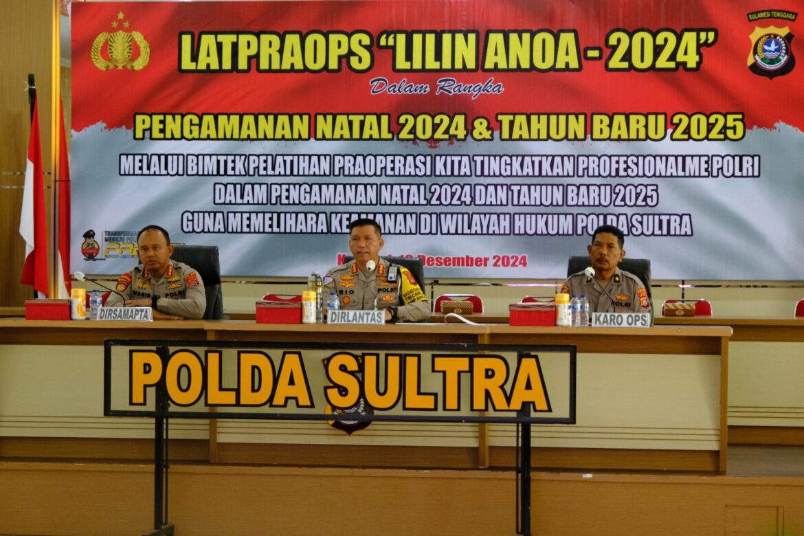 Dirlantas Polda Sultra Pimpin Latpraops Lilin Anoa 2024 untuk Pengamanan Natal dan Tahun Baru*