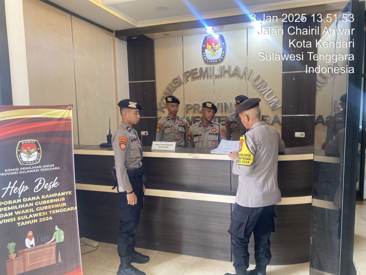 Subsatgas Pam Objek Penting Lainnya Gelar Siaga dan Patroli Pascapilkada di Sultra