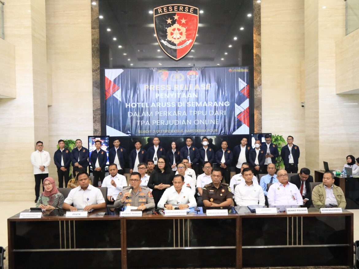 Bareskrim Polri Sita Hotel Aruss Semarang, Terungkap Dibangun dengan Dana Hasil Pencucian Uang Perjudian Online*