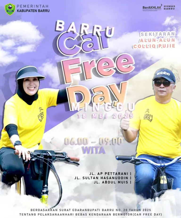 Pemkab Barru Gelar Car Free Day 18 Mei, Dorong Gaya Hidup Sehat dan Ramah Lingkungan