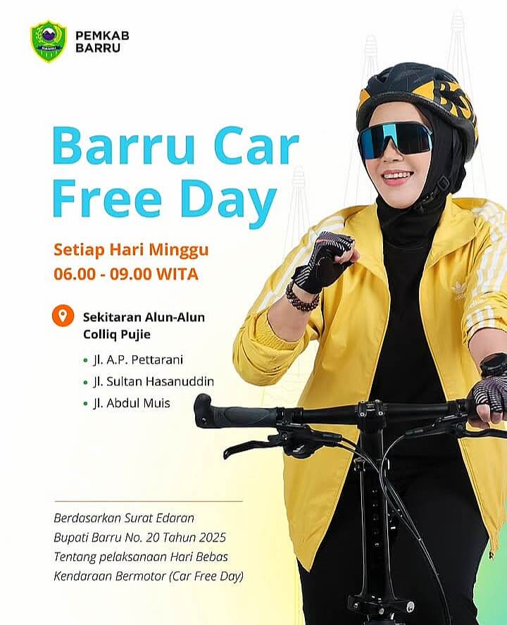 Pemerintah Kabupaten Barru Tetapkan Pelaksanaan Hari Bebas Kendaraan Bermotor (Car Free Day)