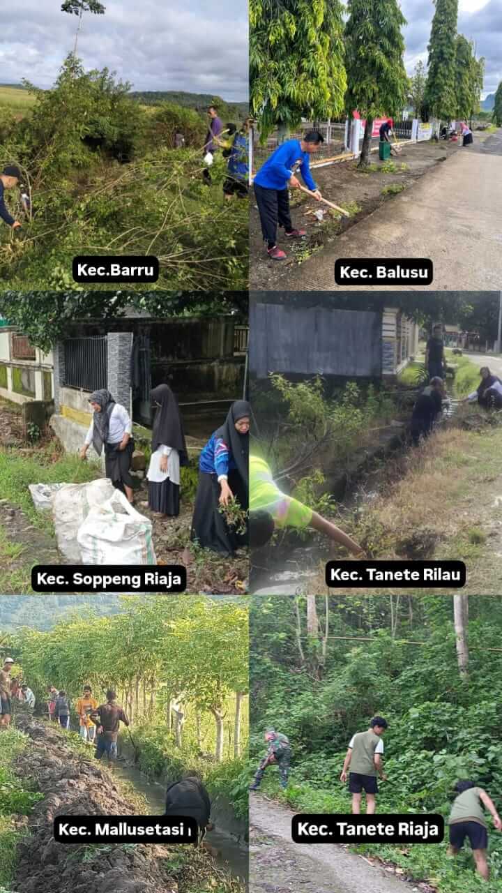Hadapi Musim Hujan, Desa dan Kelurahan di Barru Intensifkan Gerakan Kebersihan
