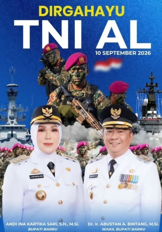 Pemkab Barru Ucapkan Dirgahayu ke-79 TNI Angkatan Laut